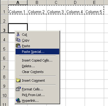 excel rows columns change transpose data