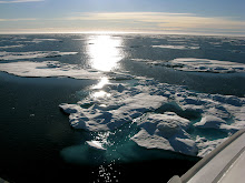 Sailing through the pack ice on the way to Greenland