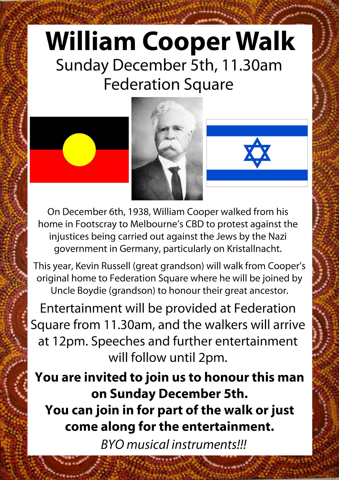 Desert William Cooper Walk, 5 December 2010, Federation Square an Aboriginal and Jewish Desert William Cooper Walk, 5 December 2010, Federation Square an Aboriginal and Jewish