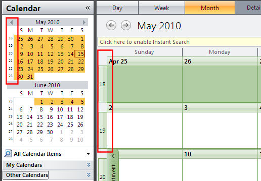 Javalot Jive: Add Week Number to Outlook Calendar