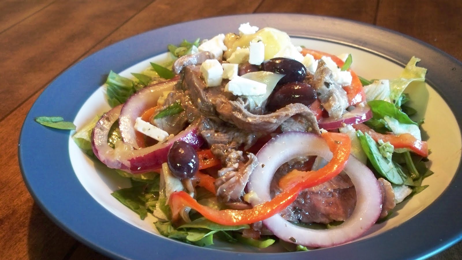 The Frickin Chicken Marinated Greek Steak Salad