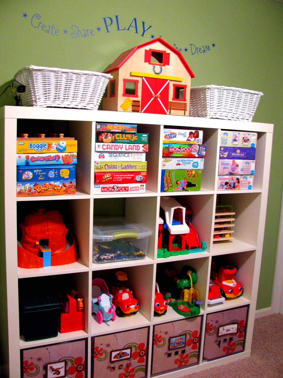 large playroom storage