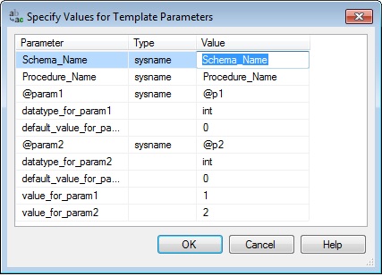 SQL MANi: Template explorer and Parameters