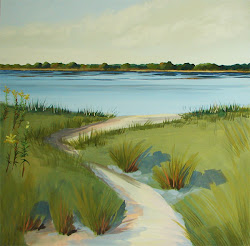 sand acrylic painting dune water seascape canvas grass painted path step works leading rough