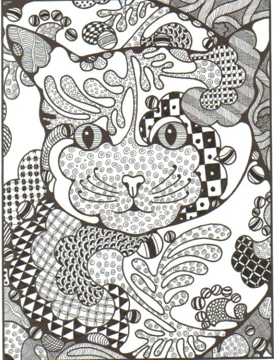 zentangle coloring pages of animals - photo #11