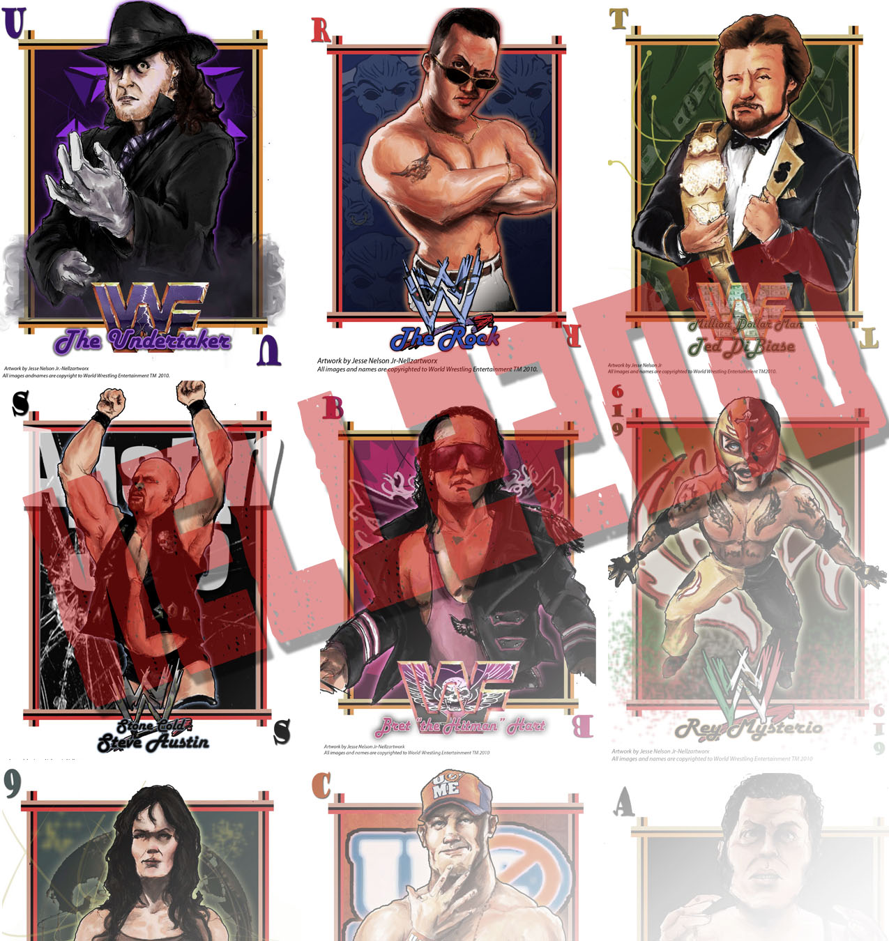 NellzArtworx WWE cards