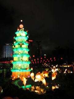 Mid-Autumn Festival celebrations in Victoria Park, Hong Kong.