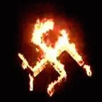 Brændende swastika, hagekors, nazi-symbol