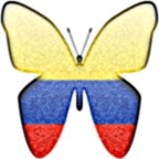 Colombia flag som sommerfugl