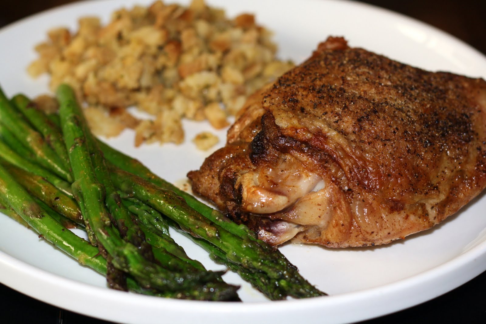 what's for dinner? spiced turkey thighs with asparagus... 1 hour