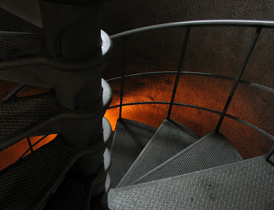 Eerie Light inside the Astoria Column - Spiral Stairway