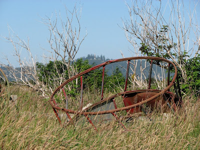 The Astoria Column from SE 12th Place - Old Metal Farm Equipment