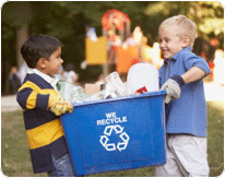 Kids Recycling Plastic