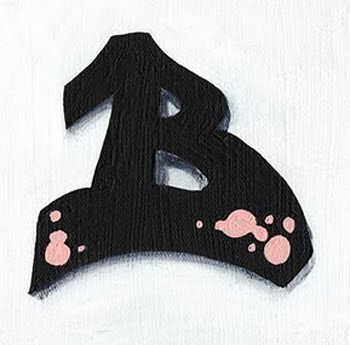 GRAFFITI LETTER B WITH BLACK COLOR, B BLACK, Mural Bubble,Sweet pink Fonts, Yellow