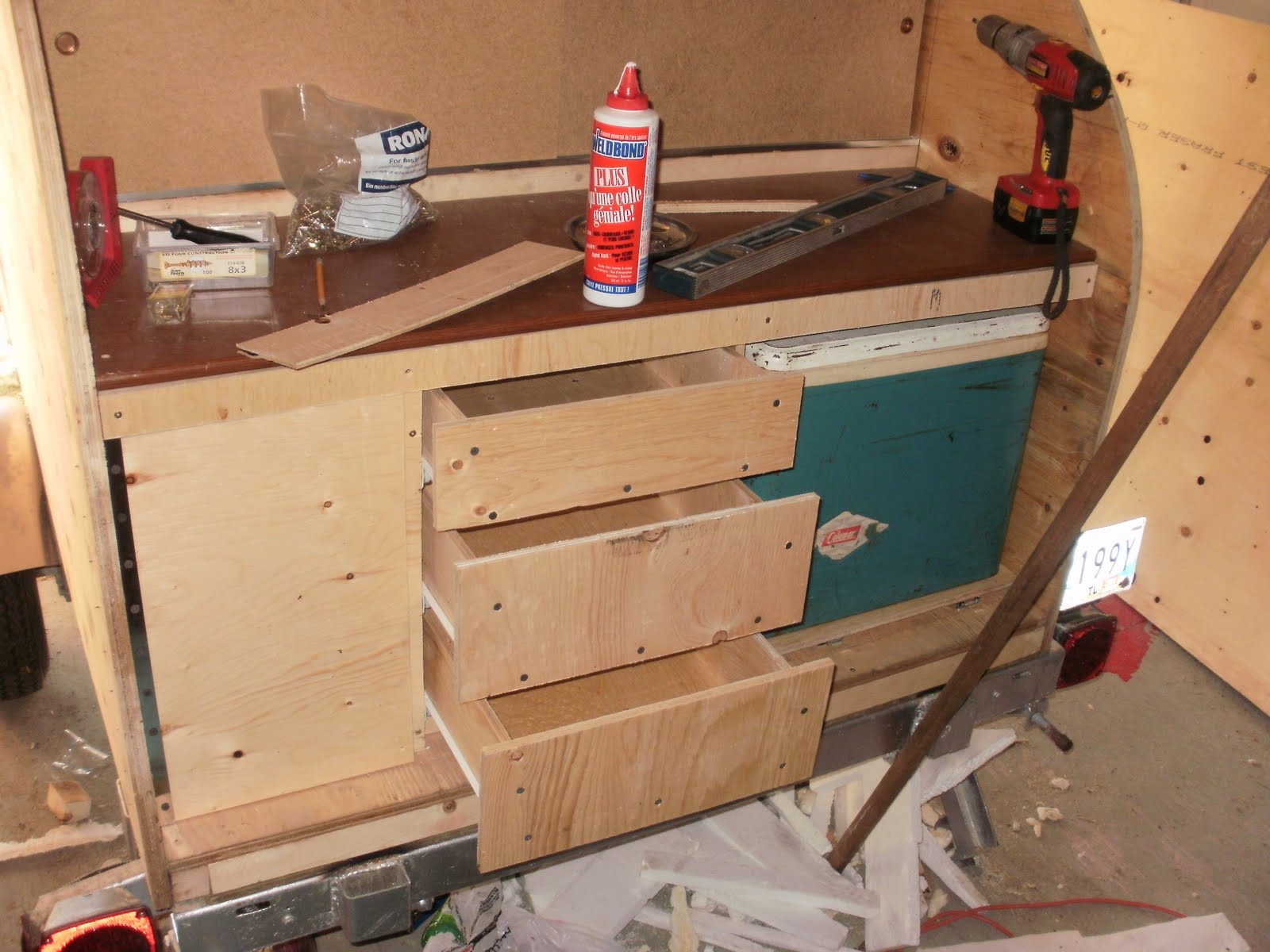 Teardrop Trailer Project Galley Drawers