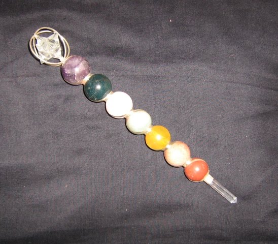 Chakra Ball Stick w/. spinning merkaba