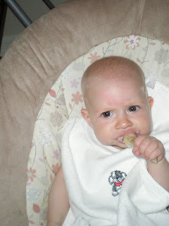 Baby eating potato