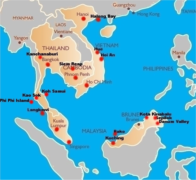 South East Asia Map zoom