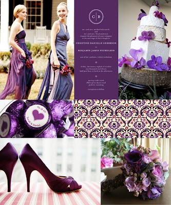 And here is Julia 39s regal purple wedding bridesmaids invitation cake