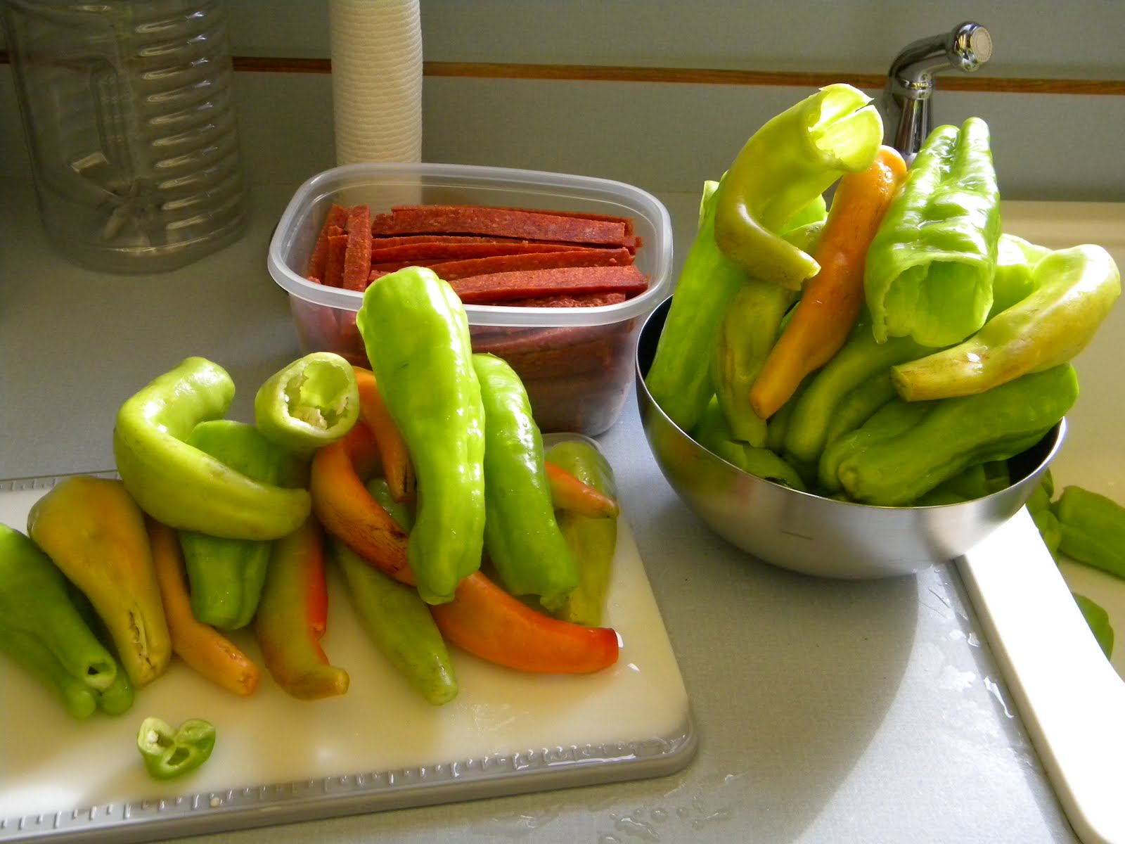 Mancipes: Canned Banana Peppers Stuffed With Pepperoni
