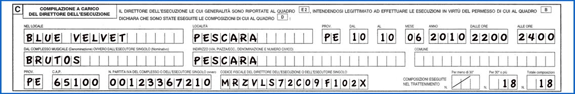 scaricare bordero siae