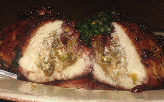 Pistachio Stuffed Chicken with Lingonberry Glaze