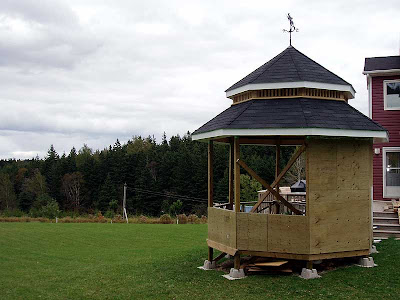 The gazebo is just about ready for the siding.