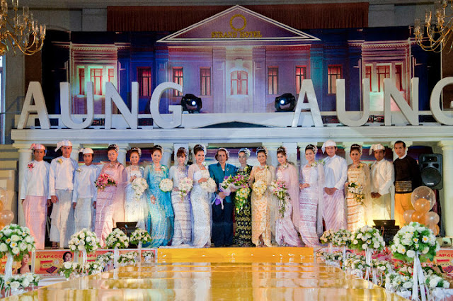 This is the showcasing event of Myanmar wedding fashion dresses by the 