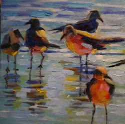 seagulls paintings painting oil beach impressionist blaylock elizabeth artist seaside american bird daily watercolor seashore birds scenes 2009 hanging dailypainters