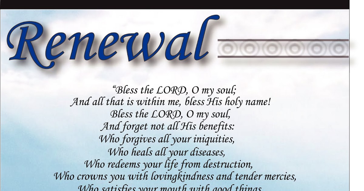 Share My Journey Renewal Psalm 103 vs 1 5