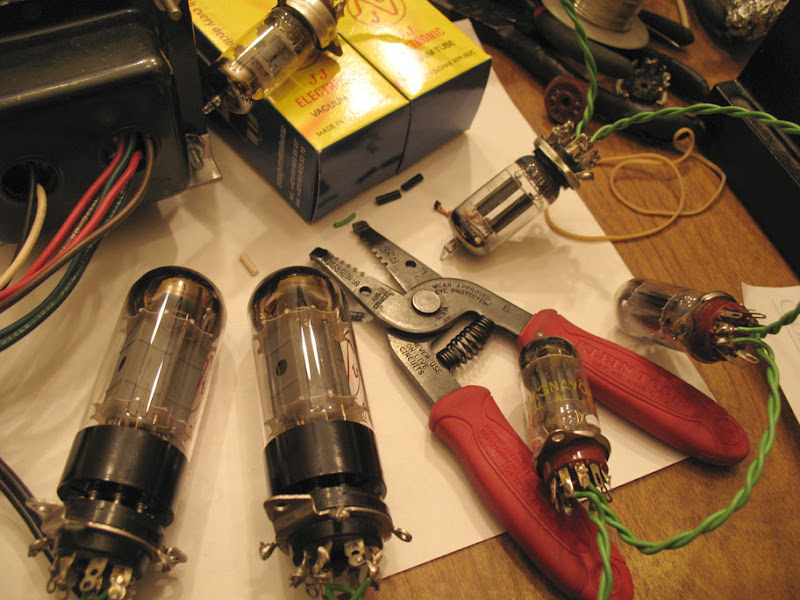 SCC ET490 Tube Guitar Amplifier Painted Chassis, Heater Voltage Testing