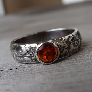 orange opal ring