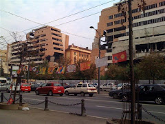 The bombed army headquarters in Belgrade