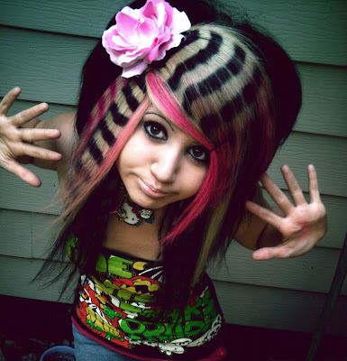 female emo hairstyles. The female emo hairstyle can