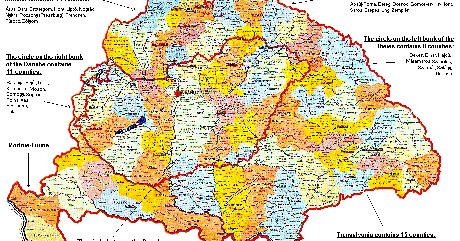 MAPY UHORSKA A SLOVENSKA: 64 žúp Uhorska
