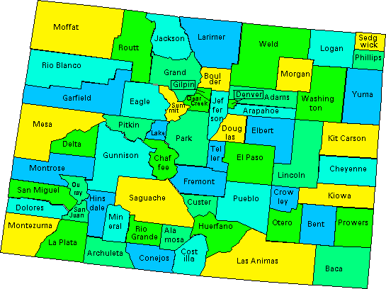 COUNTIES OF COLORADO COUNTIES OF COLORADO