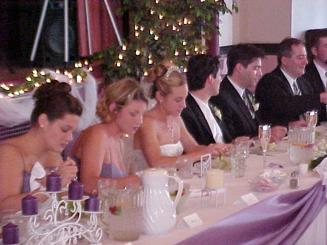 Head Table Usually includes the bride groom and bridal party