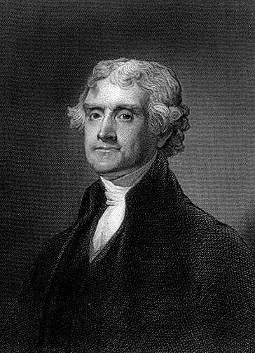 Thomas Jefferson - white and black