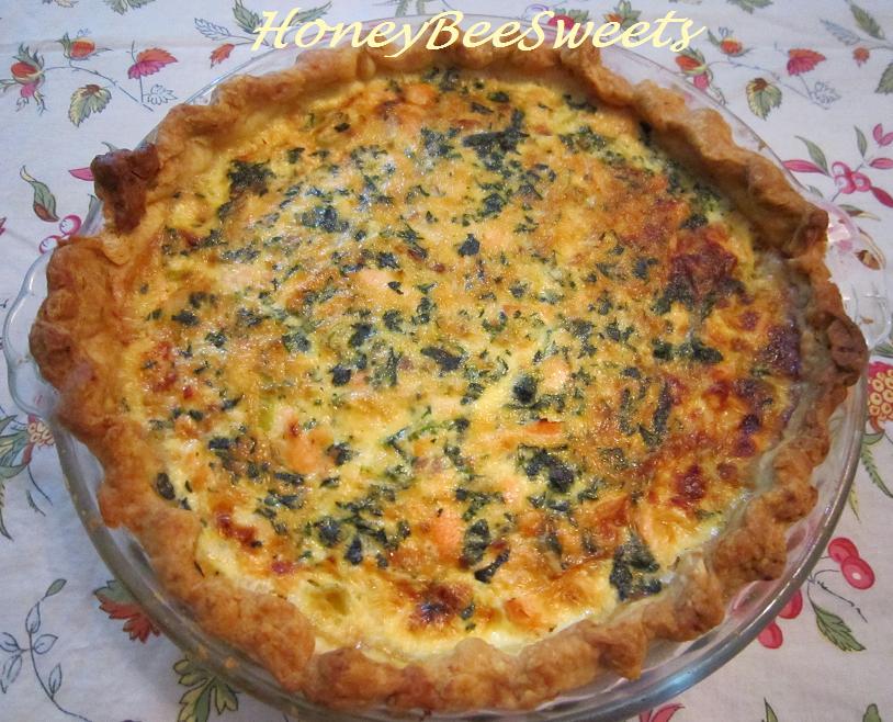 Honey Bee Sweets: Salmon and Spinach Quiche