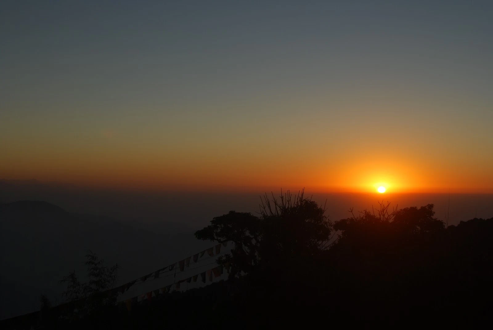 Sunrise at Tiger Hill Darjeeling with the Himalayan ridge in first light