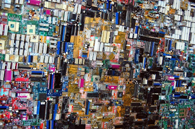 Digital Mona Lisa made of Motherboards from ASUS Taiwan