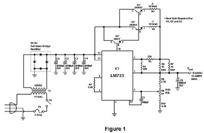  Power  Supply  LM723  12V 10A schematic diagrams repair 