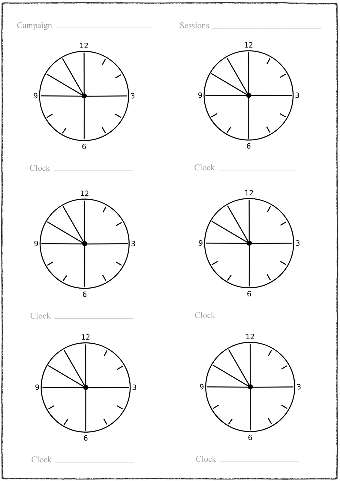 Telecanter's Receding Rules: Countdown Clock Record Sheets