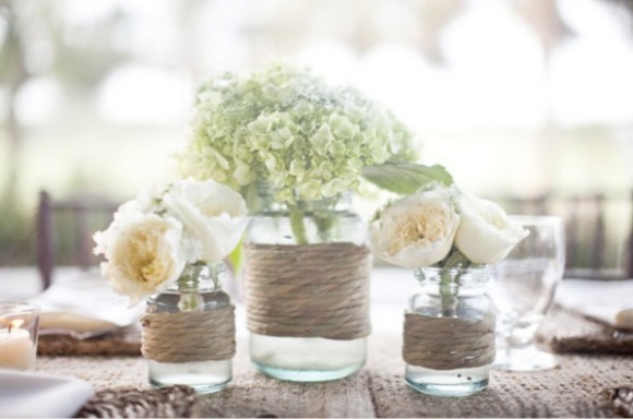 Love this ideaold mason jar twine flowers magic