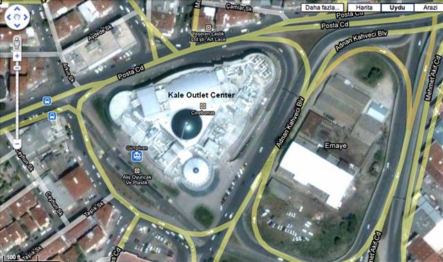 Kale Center Alışveriş Merkezi Uydu görüntüsü