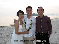The wedding couple with Jason Geh, the live band guy