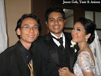 Band manager Jason Geh with newly weds, Yasir and Aainaa