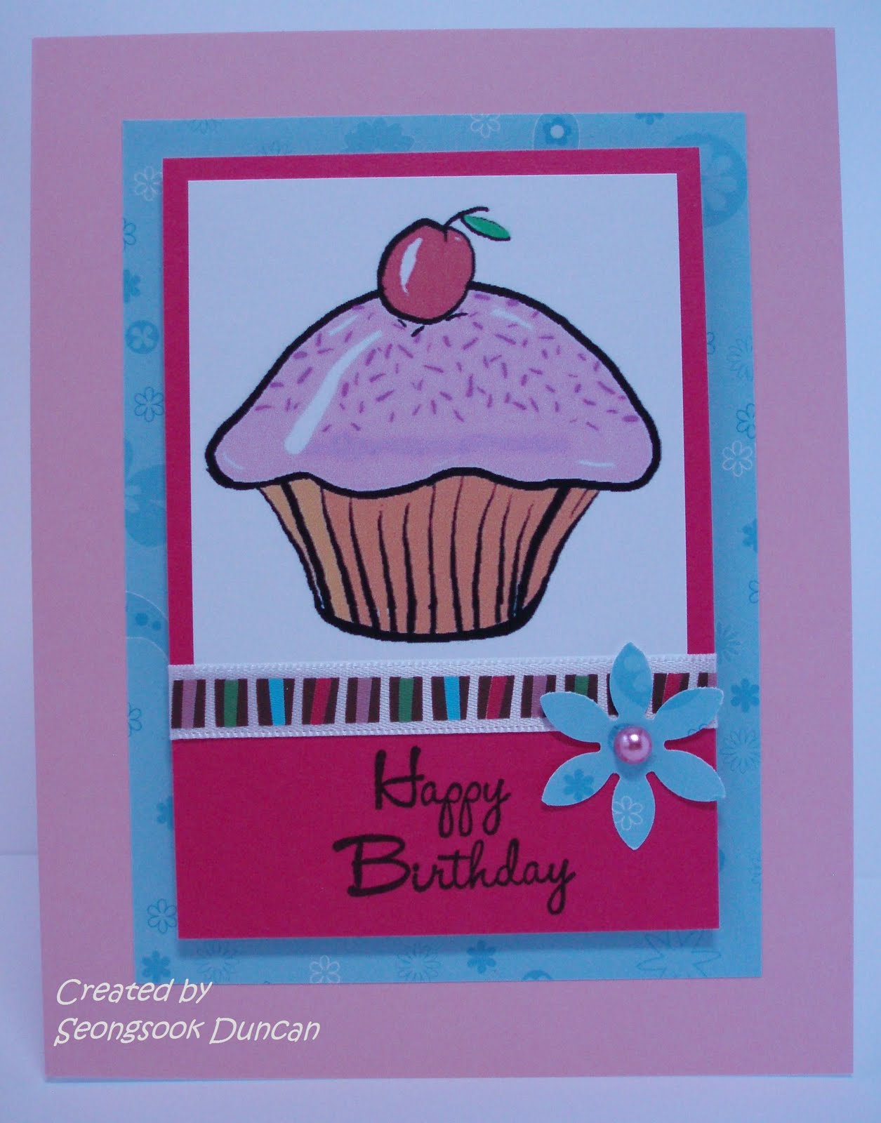 create with seongsook cupcake birthday card for card