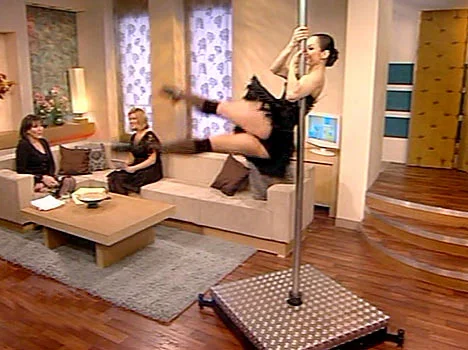 Outrage as GMTV uses racy pole-dancers to 'model' tights