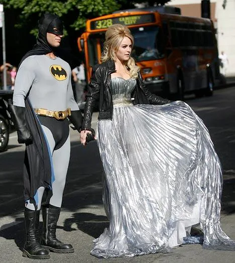 Holy delinquent, Batman! Superheroes swoop in on Lindsay Lohan's latest photo shoot